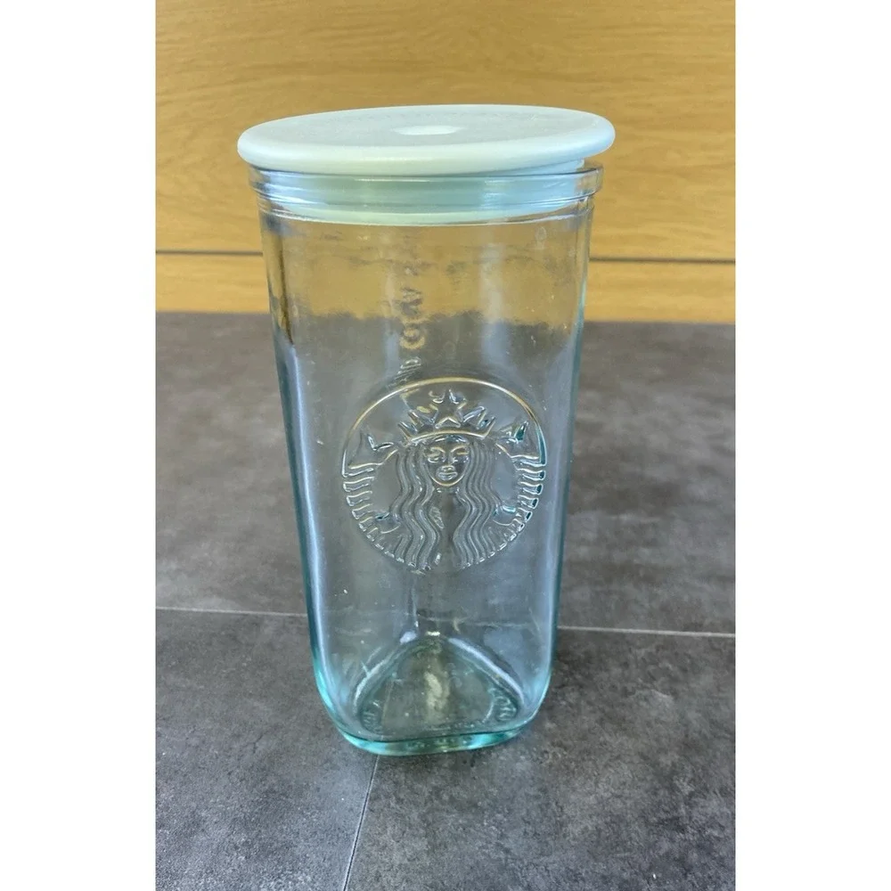 Starbucks Triangle Recycled Green Glass on the Go 16oz Tumbler